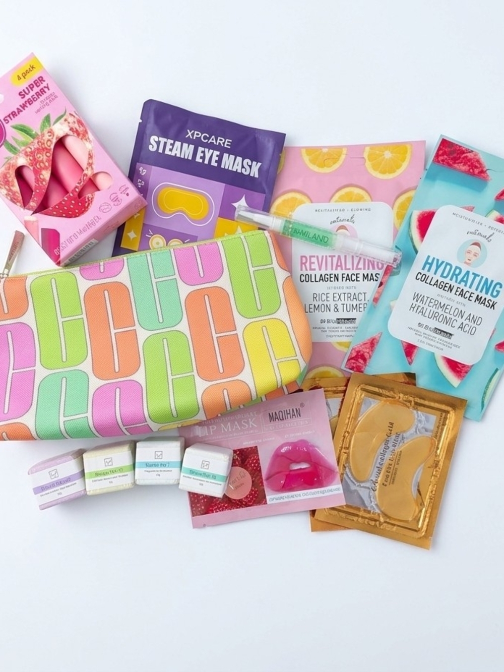 Clinique Neon Cosmetic Pouch With Self-Care Items
